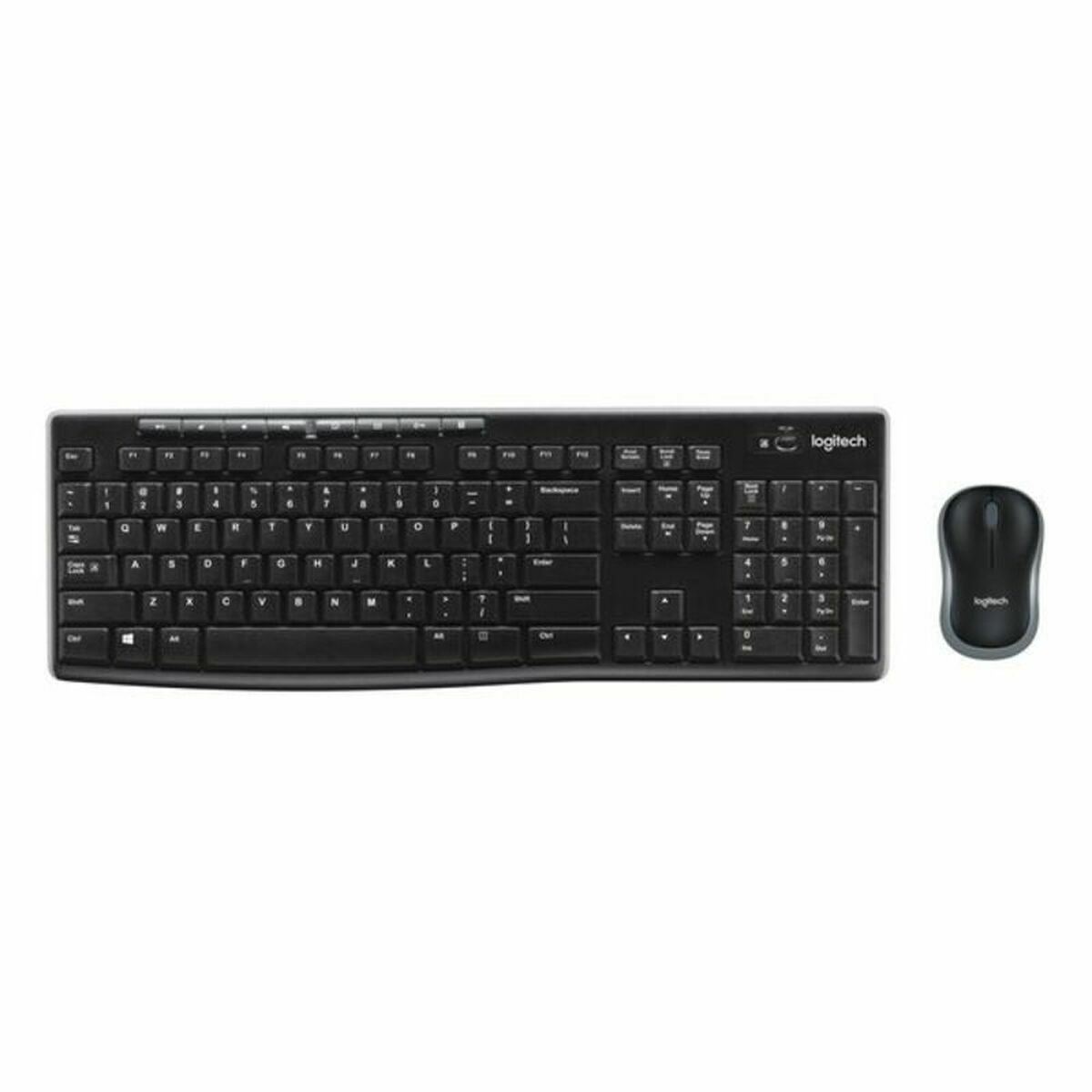 Keyboard and Wireless Mouse Logitech MK270 Black Spanish Qwerty QWERTY